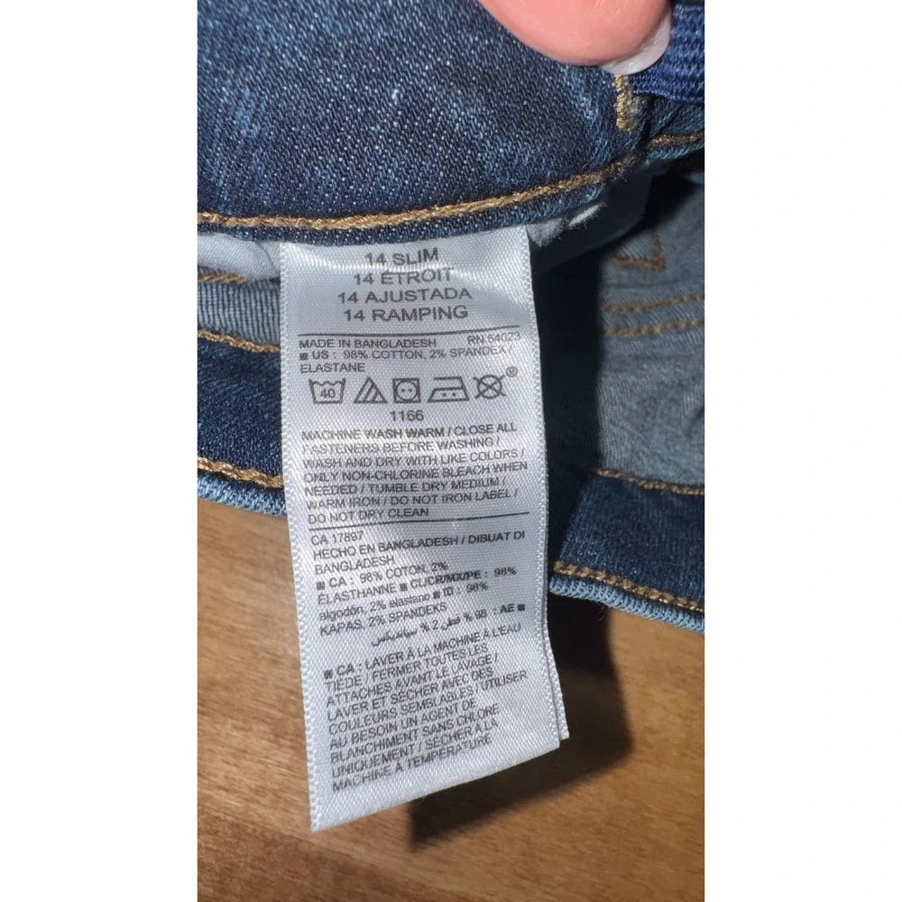 Old Navy Boys Boot-Cut Jeans Dark Wash Slim Fit‎ Built-In Flex Size 14 Slim